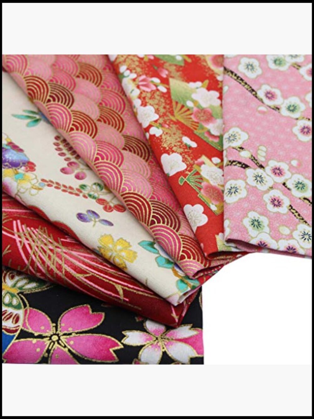 Floral Cotton Fabric Squares Patchwork Bundle, Sewing Quilting Diy Decor View 2